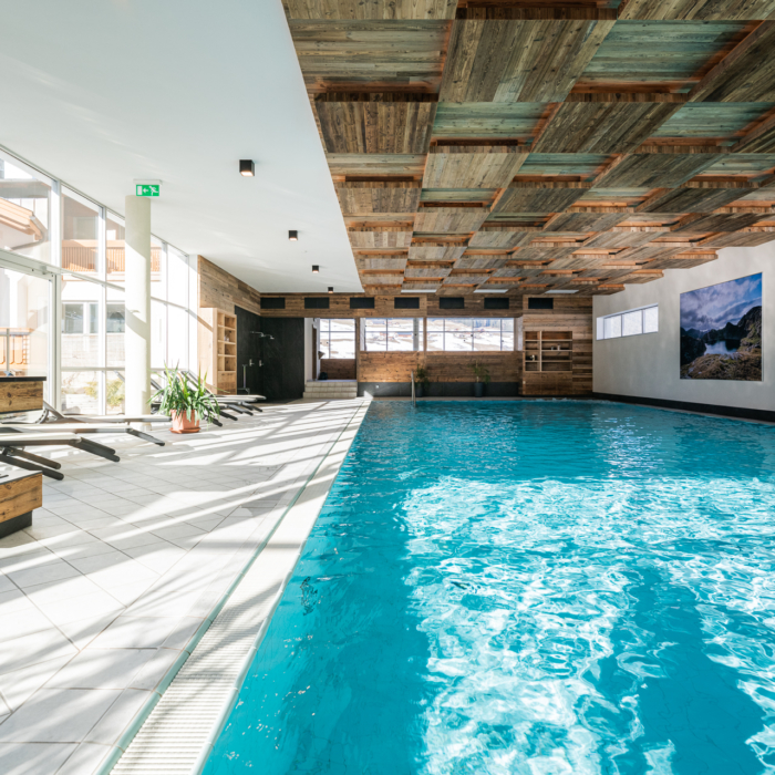 Wellnessparadies im Hotel Stoll Blick auf die Wellnesslandschaft im Hotel Stoll