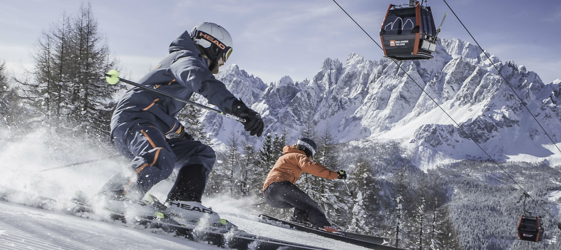 Skifahren im Skigebiet Drei Zinnen Dolomiten